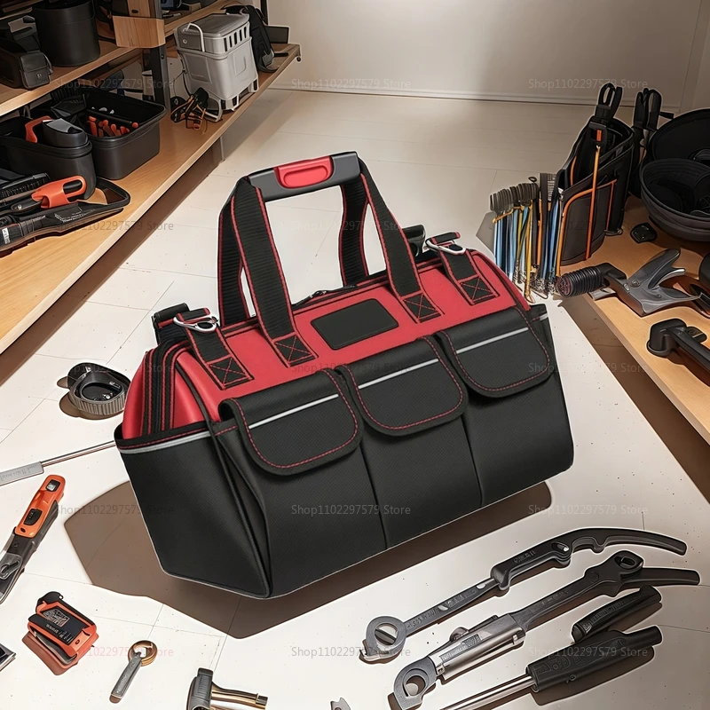 1680D Oxford Cloth Tool Bag Professional Electrician Wrench Waterproof Working Multifunction Organizing Storage Tool Bag