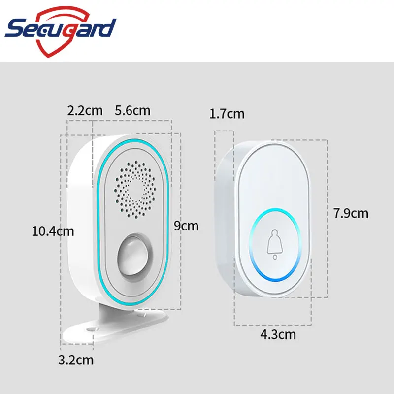 Tuya wi fi campainha sem fio bem-vindo saudação chime 433mhz sensor de movimento pir infravermelho detectar sistema de alarme segurança em casa inteligente