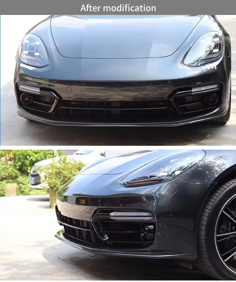New 2021-2023 Sport Design Front Bumper & GTS Grille Kit with Fog Light Bolt-On Universal Fitment for for 971 6