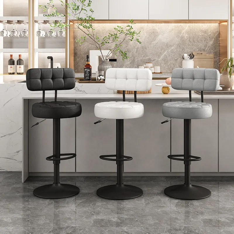 

Metal Comfortable Bar Chairs Kitchen Counter Luxury High Designer With Back Bar Stools Restaurant Cadeira Lounge Suite Furniture