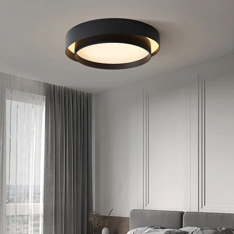 Imagem -04 - Moderno Minimalista Lustre Led Teto Luz Nordic Lâmpada Quarto Circular Lâmpadas Pingente Interior Home Decor Fixture Sala e Sala