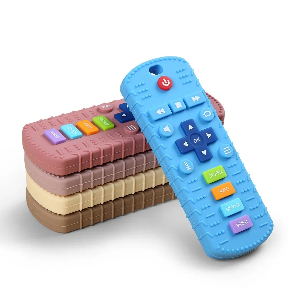 Children's Silicone Remote Control Teether Baby Oral Appetite Period Soothing Remote Control Teething Bite Gum Anti-Eating Toys