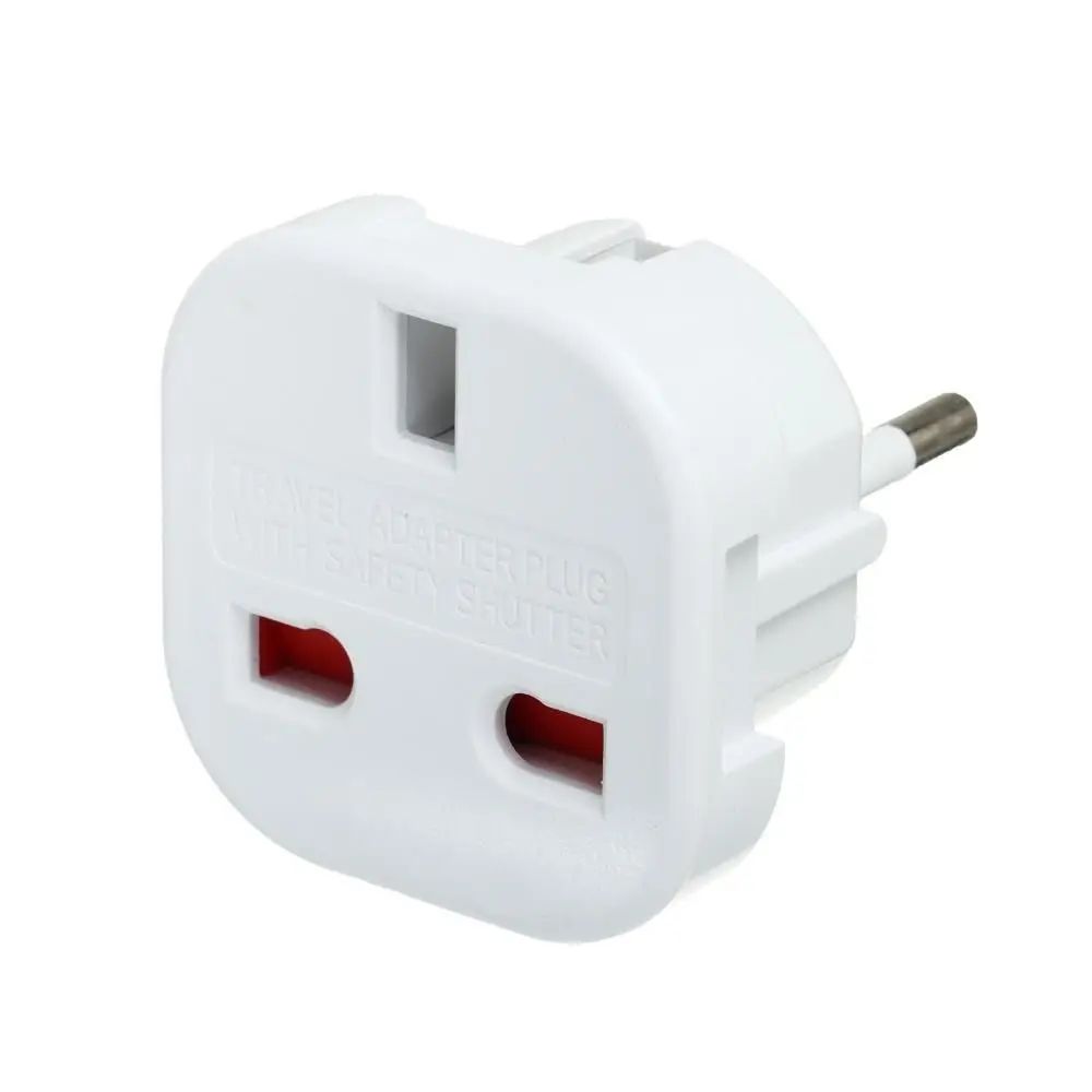 Socket Plug UK to EU Converter Durable Europe European Wall Socket Travel Adapter 3 TO 2 PIN Travel Accessory Outlet Connector