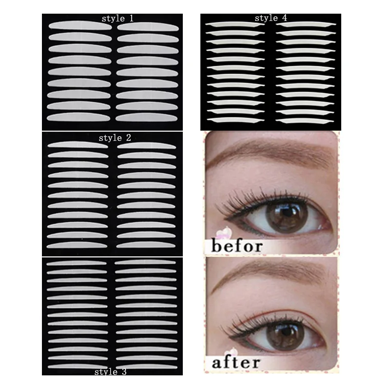 100 Sheets/Lot Narrow Eyelid Paste Super Invisible Double Eyelid Sticker Tape Technical Eye Tapes For Makeup 4 Styles Available