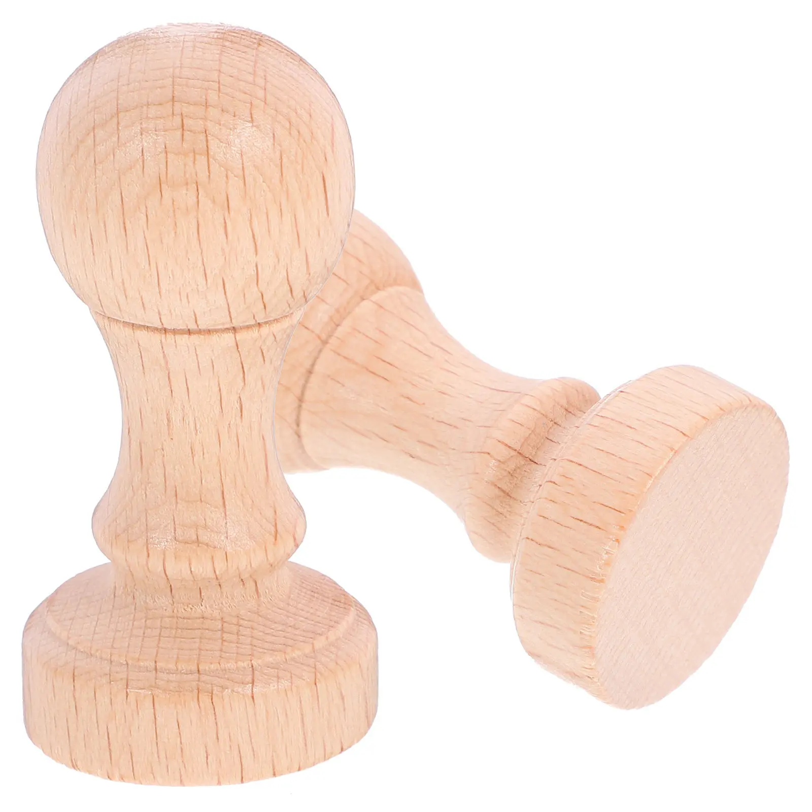Wooden Stamp Blanks 2Pcs Lightweight Rounded Edge Carving Seals for DIY Scrapbooking Journals Letters
