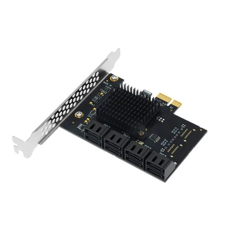 Super Deal -SATA 3 Pcie To SATA Expansion Card 8 Port Multiplier PCI Express X1 Controller HDD SSD Adapter PCI-E SATA3 Riser