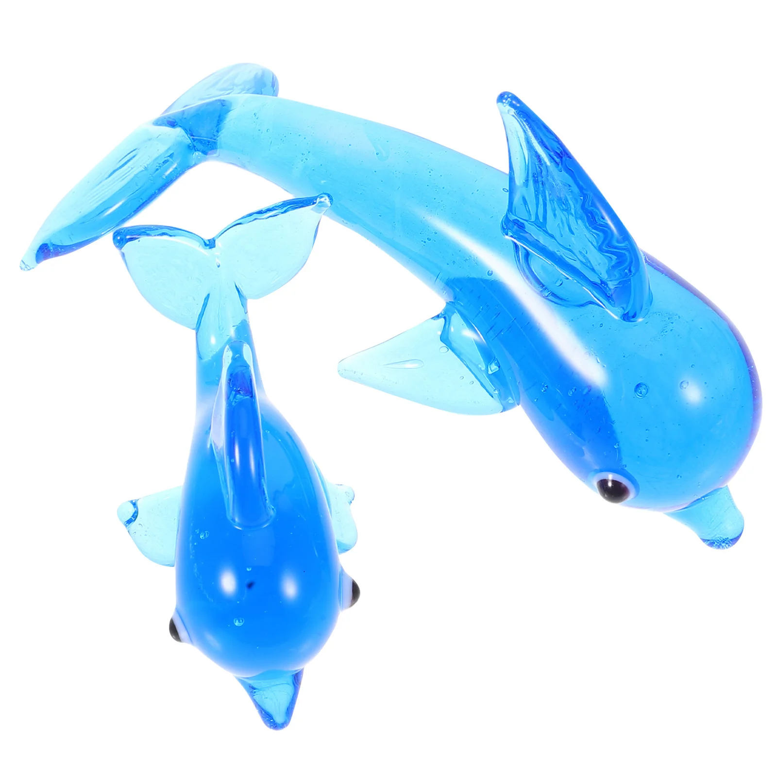 

2Pcs Charming Glass Dolphin Decor Handcrafted Marine Ornaments for Living Room Bedroom Aquarium Accessories Dolphin Stuff
