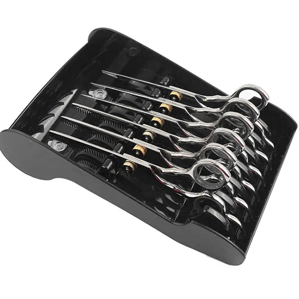 1Pcs Scissors Storage Box Heavy Duty ABS Material Holds 6 Hairdressing Scissors Strong Adsorption Portable Salon Supplies