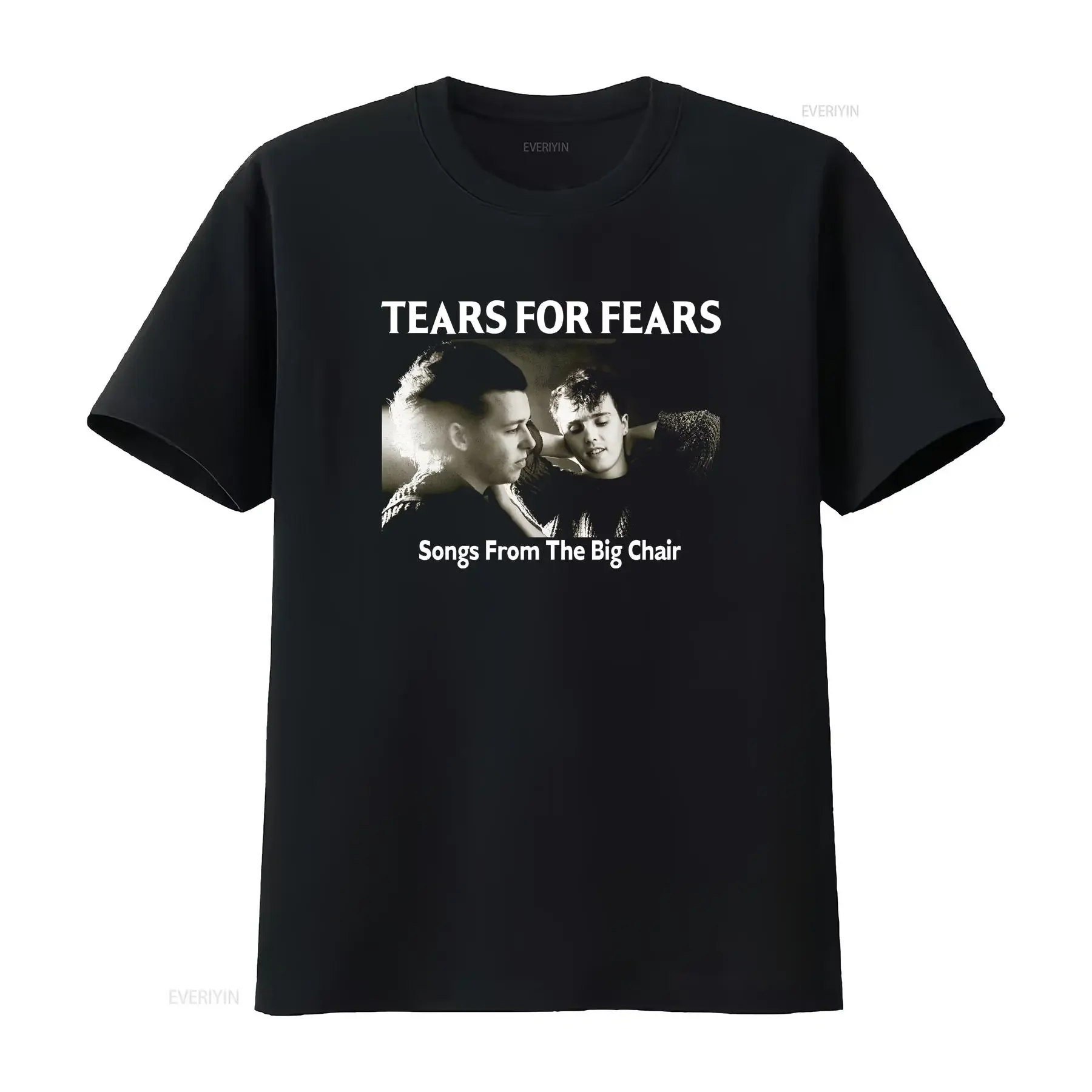 Tears For Fears Band Classic Style short sleeve Black T Shirt S 5XL vintage Washed Stylish Top For Everyday Wear Casual