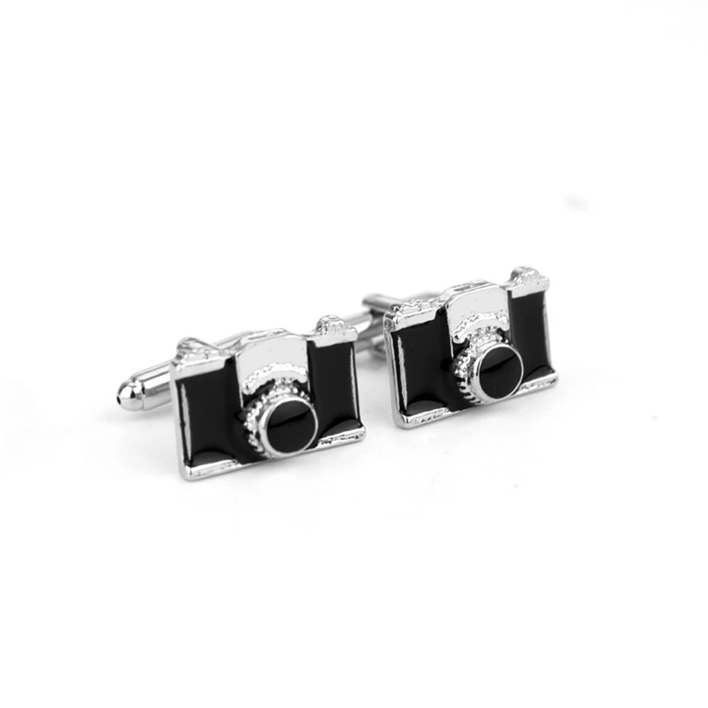 

2 Pcs Cufflinks for Men Sleeve Nails Shirt Buttons Durable Quality Camera Design Universal Occasions Wedding Party Gifts