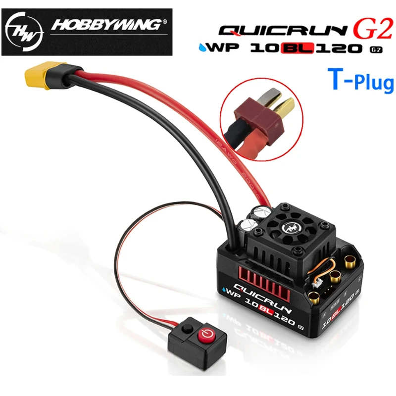 Hobbywing QUICRUN 10BL120 G2 2-4S 120A Sensorless Brushless ESC Speed Controller For 1/10 RC 12 Monster Truck Desert Vehicle Car