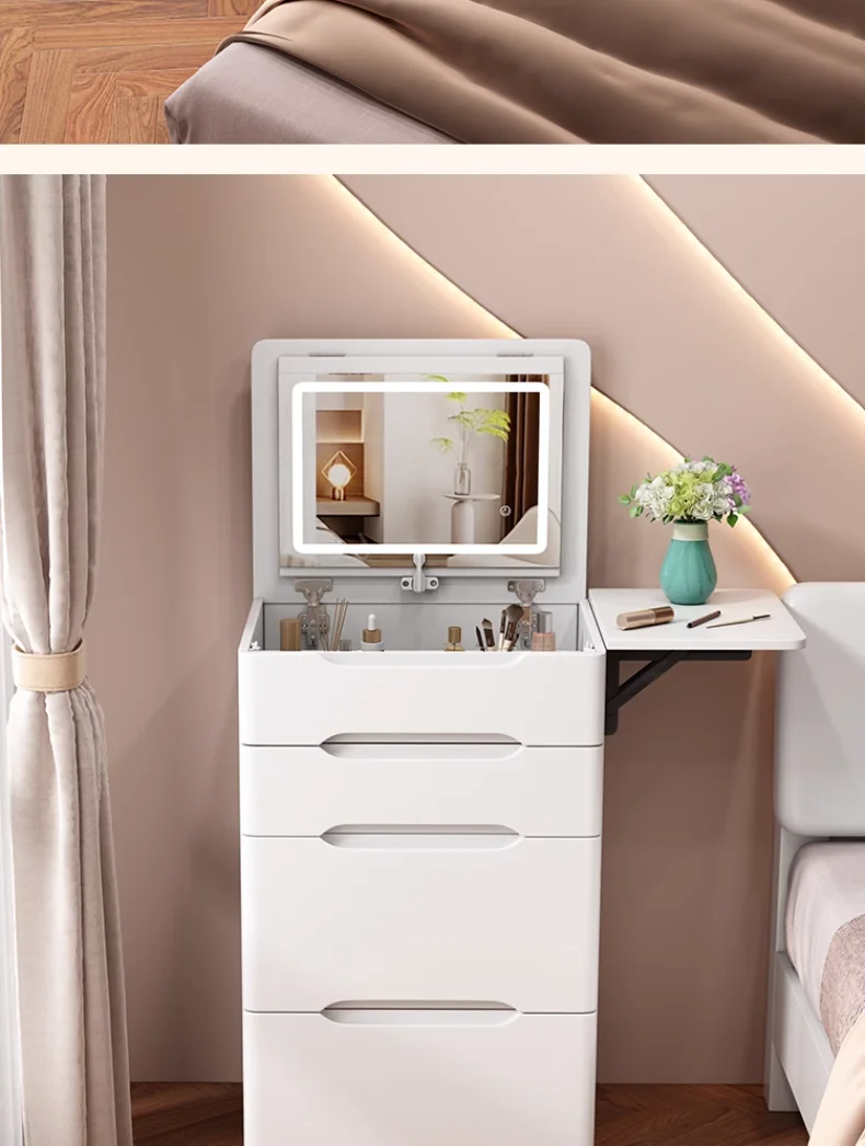 knee length dresses for ladies Modern White Dressing Table with Charging Station,LED Lights&Round Mirror –  CLIPOP furniture