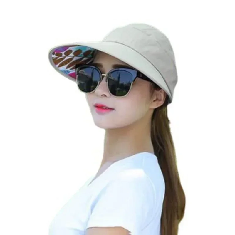 Summer Hats for Women Foldable Sun Hat Pearl Flower Visor Suncreen Floppy Cap Female Outdoor Casual Baseball Cap Hat for Woman