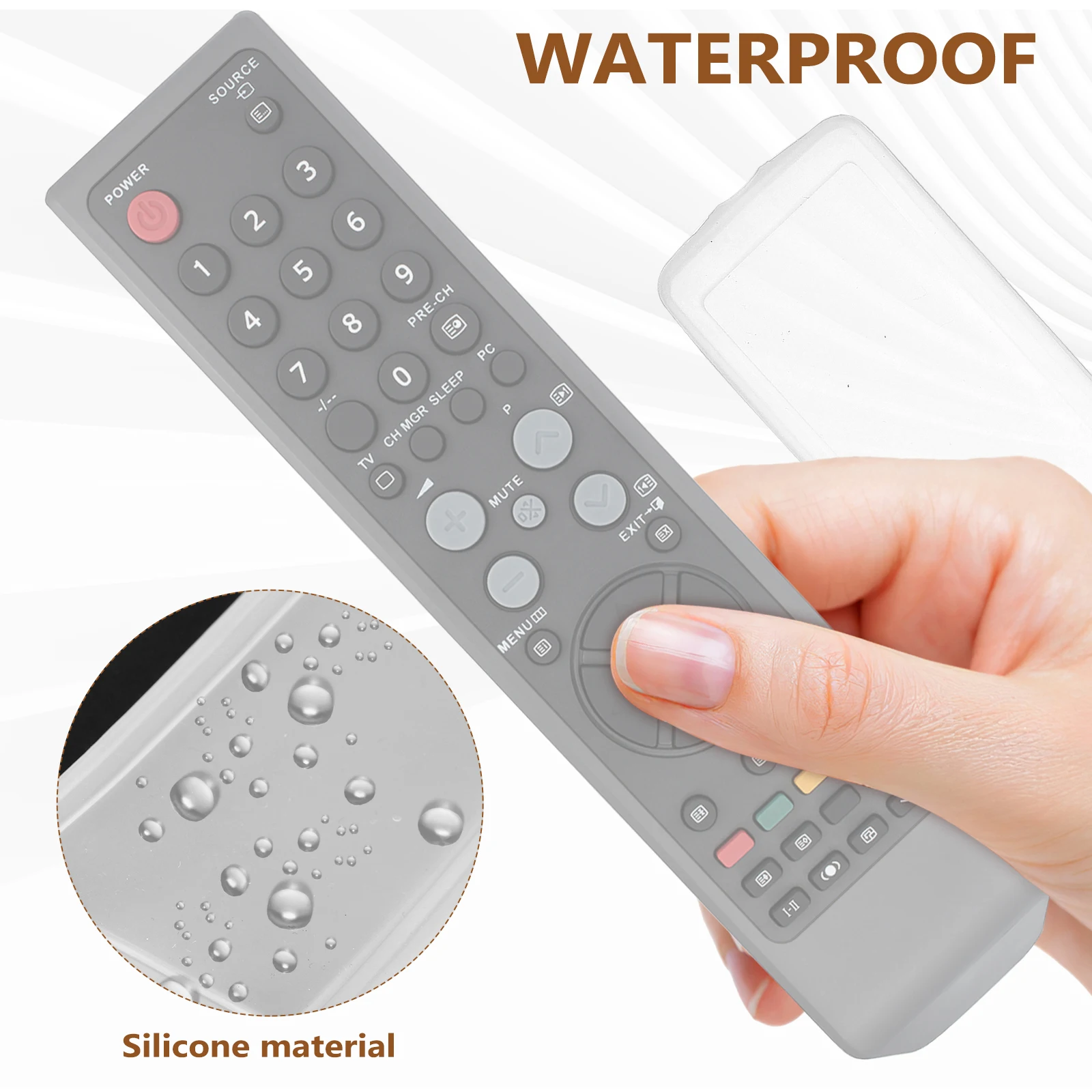 

Silicone Remote Cover Size L Waterproof Dustproof Transparent Case For Remote Control Storage Silicone Cover