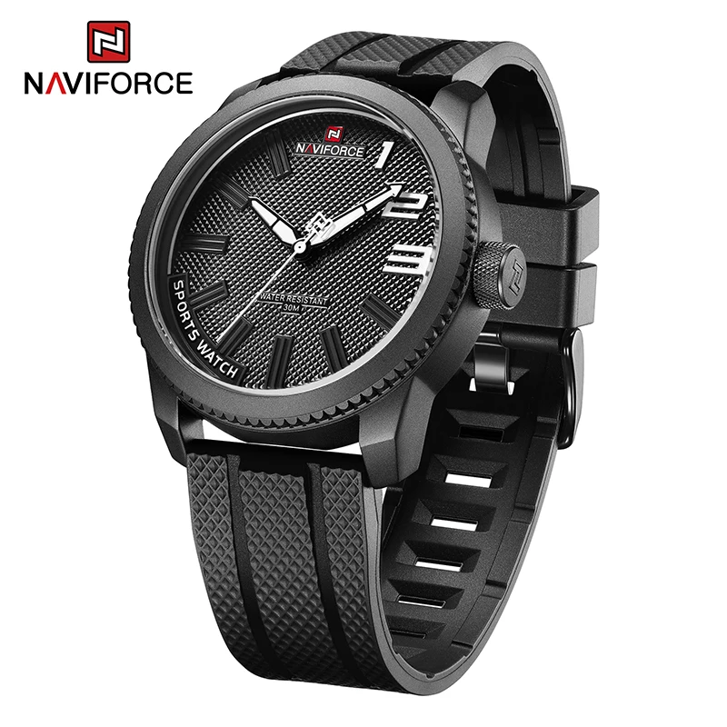 NAVIFORCE Men Wristwatch Top Brand Luxury Waterproof Man Watch Orange Rubber Sport Military Business Quartz Male Clock