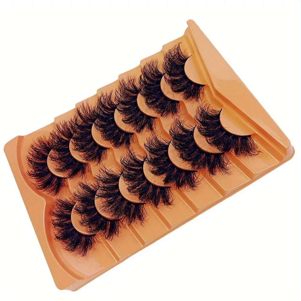 21 Pairs 3-Pack Fake Lashes Fluffy Russian Strip Lashes 3D Fake Lashes Makeup Messy False Eyelashes Fluffy Thick Lashes