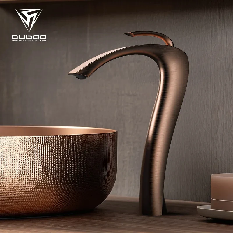 

Modern unique style design faucet, bathroom countertop basin gold faucet