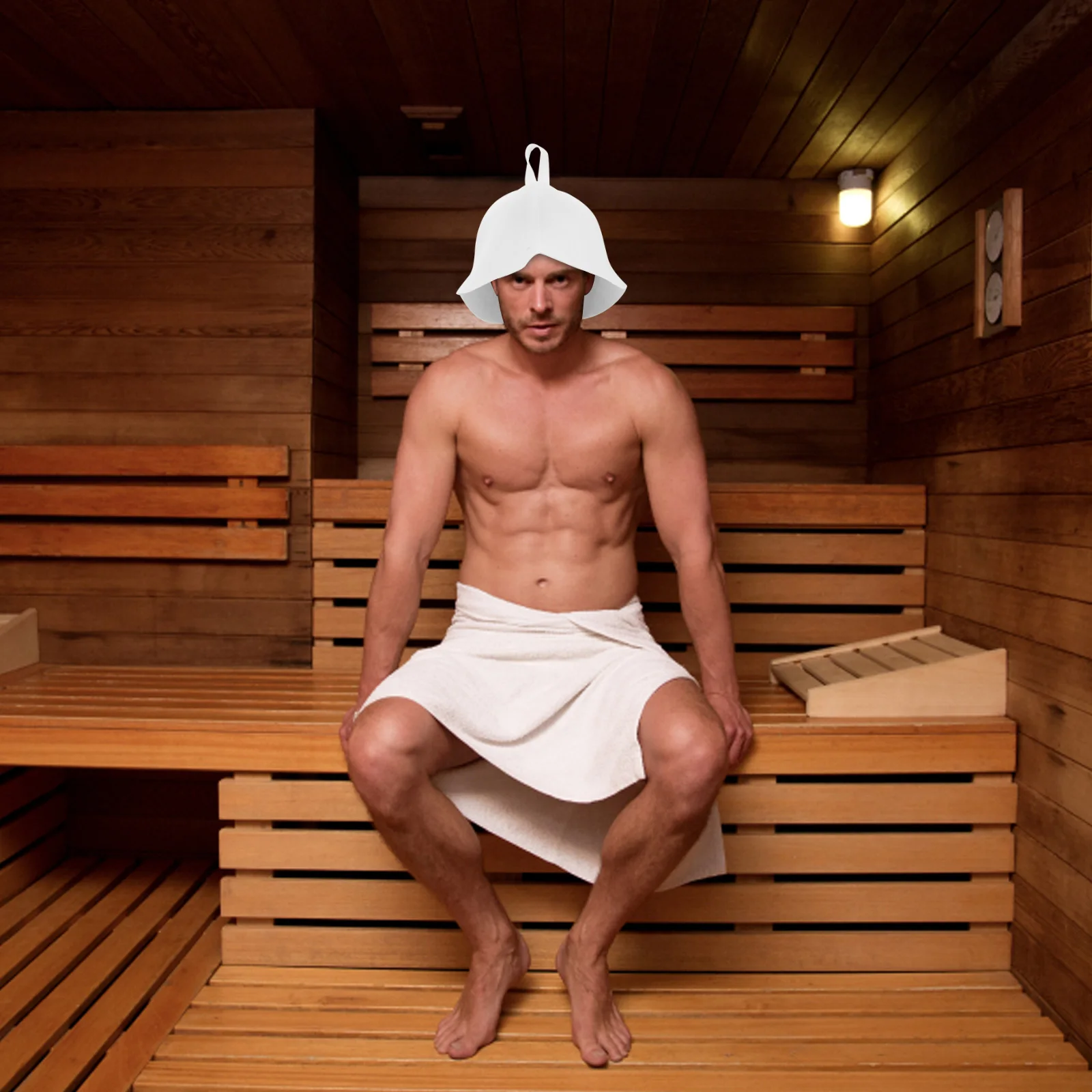 

Sauna Hat Hairwashing Cap Felt for Indoor Accessories Men and Women Headgear Steam Pad
