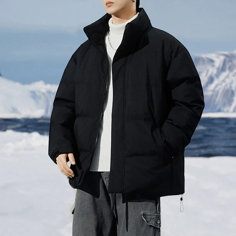Warm Stand Collar 90% White Duck Down Jackets 2025 Winter Solid Color Puffer Coats Outwear Windproof Thicken Padded Top Clothing