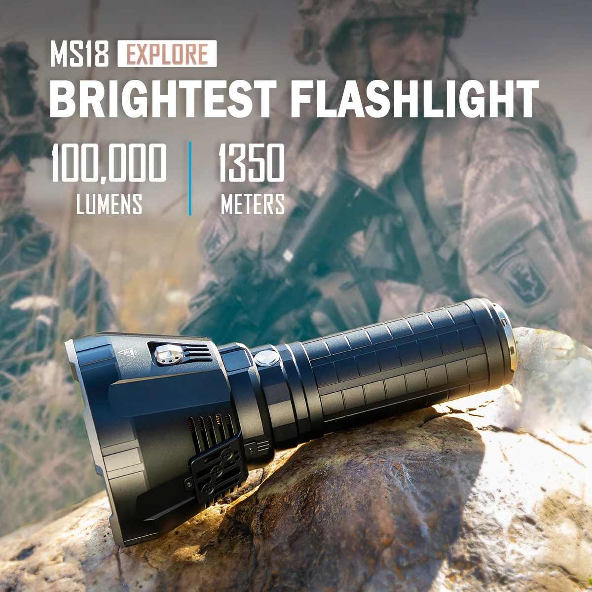 IMALENT MS18 Powerful Flashlight 100000LMs Rechargeable Outdoor Hunting Self Defense Torch CREE XHP70.2 LED Tactical Searchlight