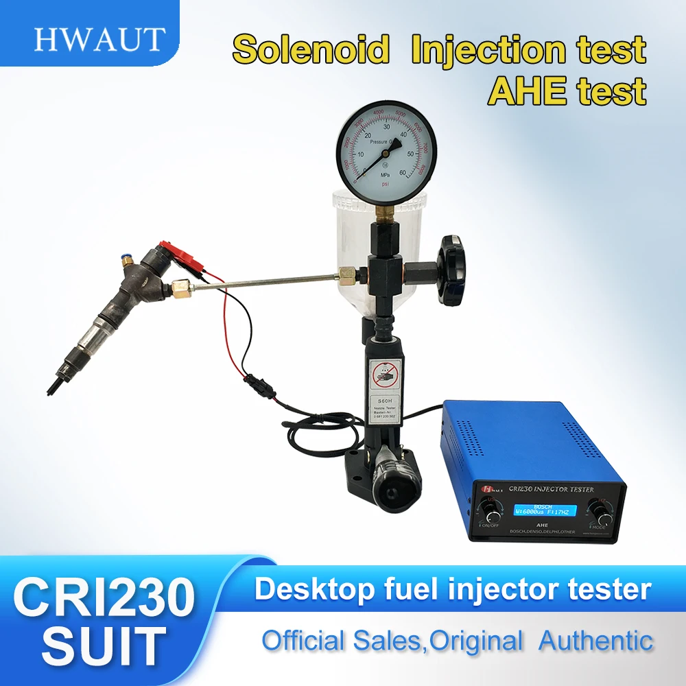 CRI230 CRI Common Rail Diesel Fuel Injector Tester With AHE Test Solenoid Injector S60H S80H Nozzle POP Pressure Validator Tool