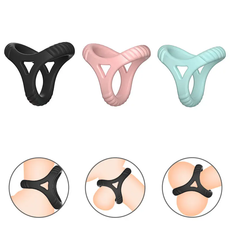 

Elasticity Soft Silicone Tricyclic Cock Ring Delay Ejaculation Penis Ring Male Locksemen Lasting Dick Rings Sex Toys For Couples