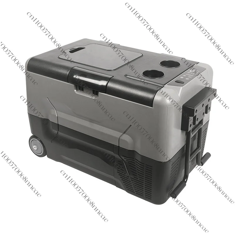 Outdoor camper refrigerator 12v compressor, 20L/45L mobile refrigeration unit with tie rod and moving wheels