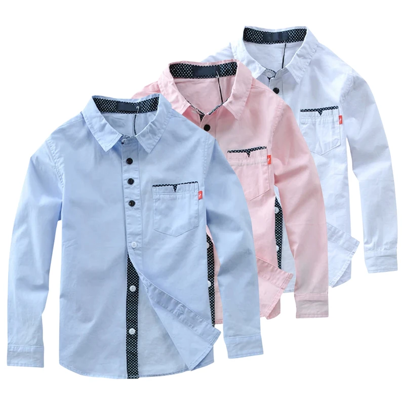 

Boys Shirts Children Boys Shirts Cotton Solid Kids Clothing Brand Clothes Child Top Fashion Boys Shirts Long Sleeve Blouse 5-16T