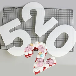 Anniversary Birthday Layered Cake Baking Tools White PET Plastic 0-8 Numeral Cake Stencils 10/12/14/16/18 Inch Number Templates