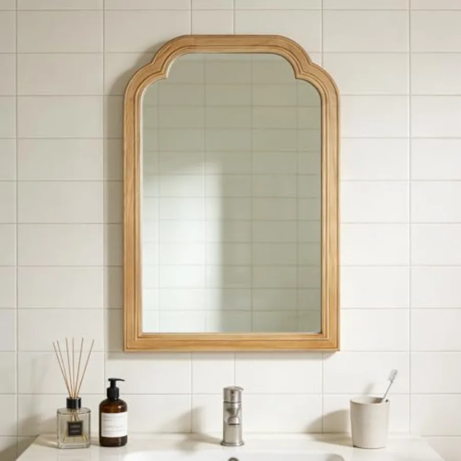 

Framed Bathroom Mirror for Wall 20X30 Inch Rustic Frame Wall Mirrors Decorative for Living Room Vanity Bedroom Entryway and Far
