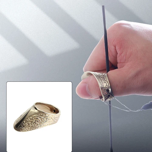 Imagen 1 del producto Hebilla de anillo protector de pulgar ligero, suministro de tiro con arco de latón, decoración de mano, herramienta protectora de dedo, 20mm, 21mm, 22mm, 1 ud.