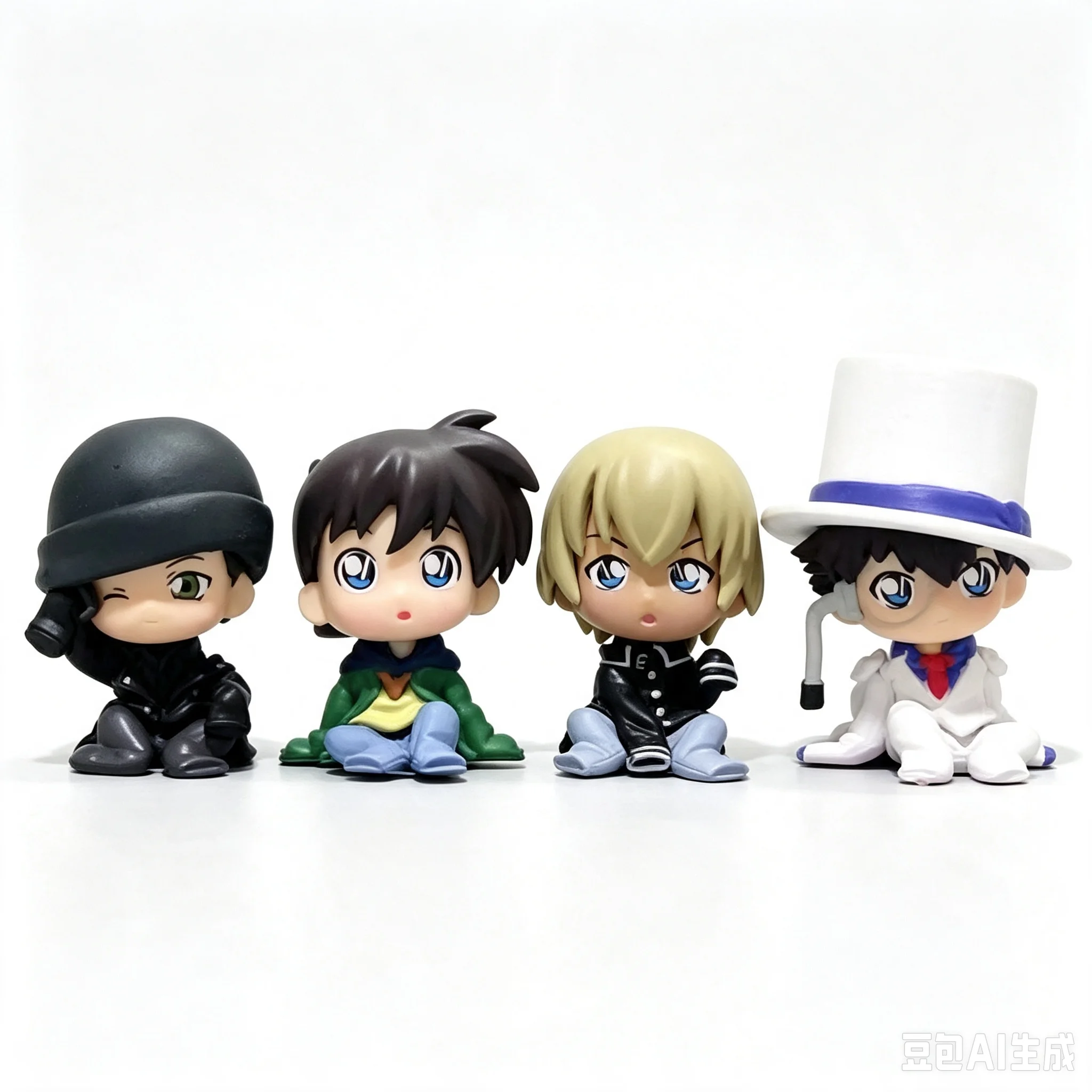 Popular figura sorpresa de Detective Conan estilo Q, modelo tridimensional de Kaito Kid, encantador adorno decorativo de escritorio para fans.