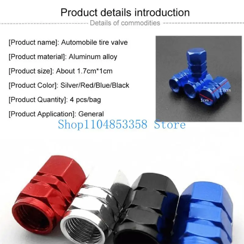 652F Durable Anti-rust Dustproof Gag Wheel Tires Valve-Stem Caps Bolt-in Alloy 4 Pack