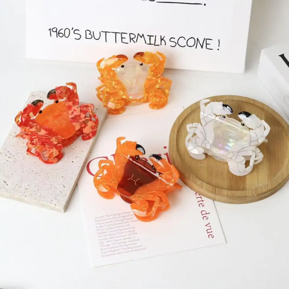 패션 스위트 크랩 아세테이트 헤어 클립 기하학적 사랑스러운 바다 동물 상어 클립 포니테일 클립 독창적인 헤어 클로 여행용