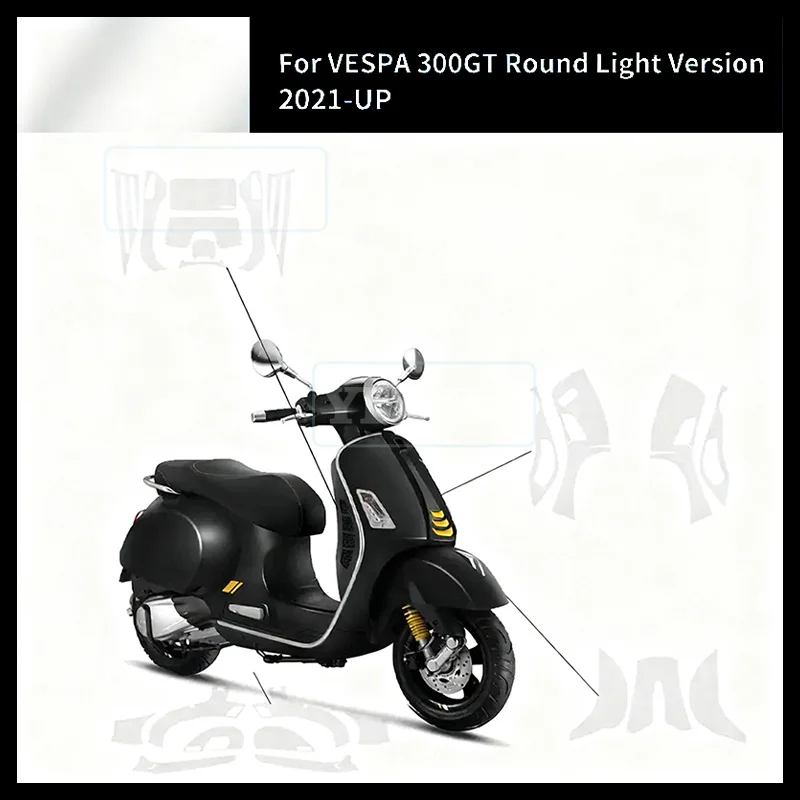 

Motorcycle for Vespa 300GT Round Light Version 2021 2022 2023 2024 Paint Protection Set TPU PPF Body Protective Film Sticker