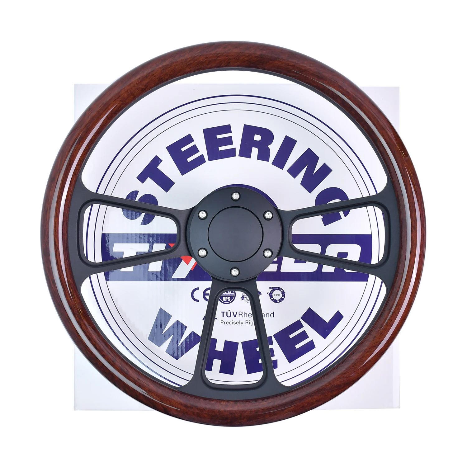 Tiypeor Classic Style Solid Wooden Material Steering Wheel 340MM Diameter for Racing Car