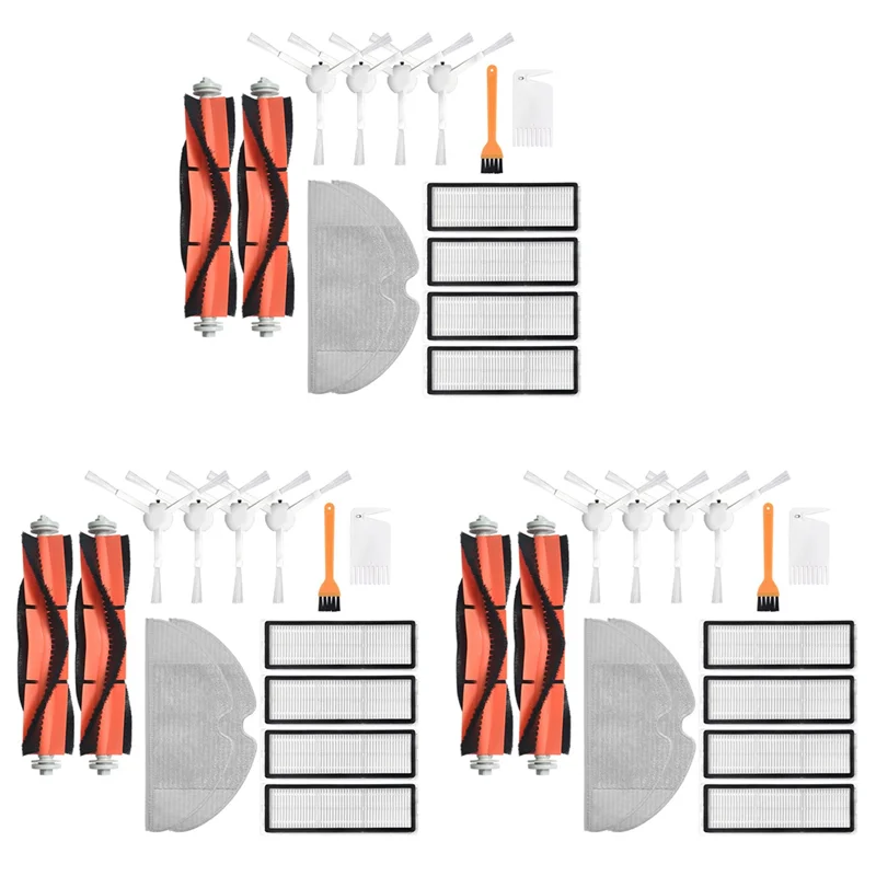 

-WSFS, 3 комплекта, основные щетки, фильтры, боковая щетка для Xiaomi Mijia 1C, запасные части для робота-пылесоса