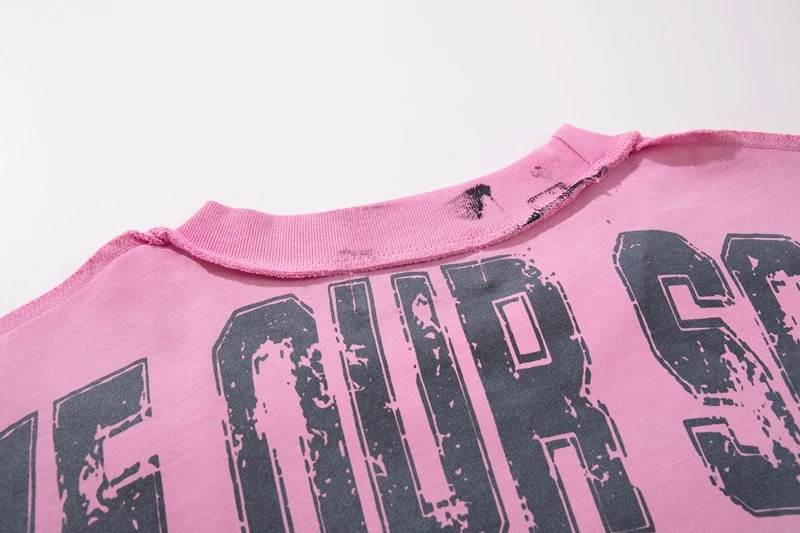 Herren Damen Engel-Krieger Grafik T-Shirt Farbspritzer Distressed-Waschung Strass Gothic West Coast Luxus Loose Fit Bedrucktes T-Shirt – Detail 9