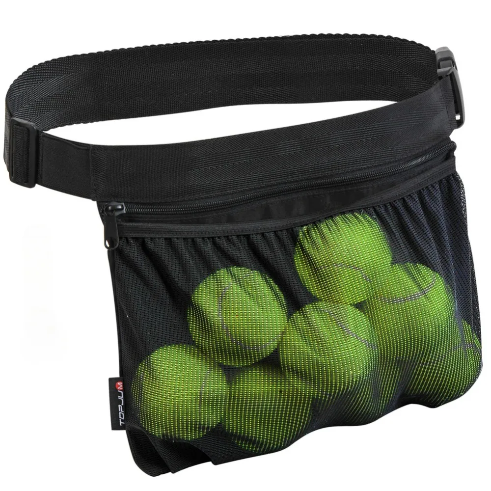 

Adjustable Tennis Ball Pouch, Mesh Waist Bag for Tennis & Pickleball, Training Accessory