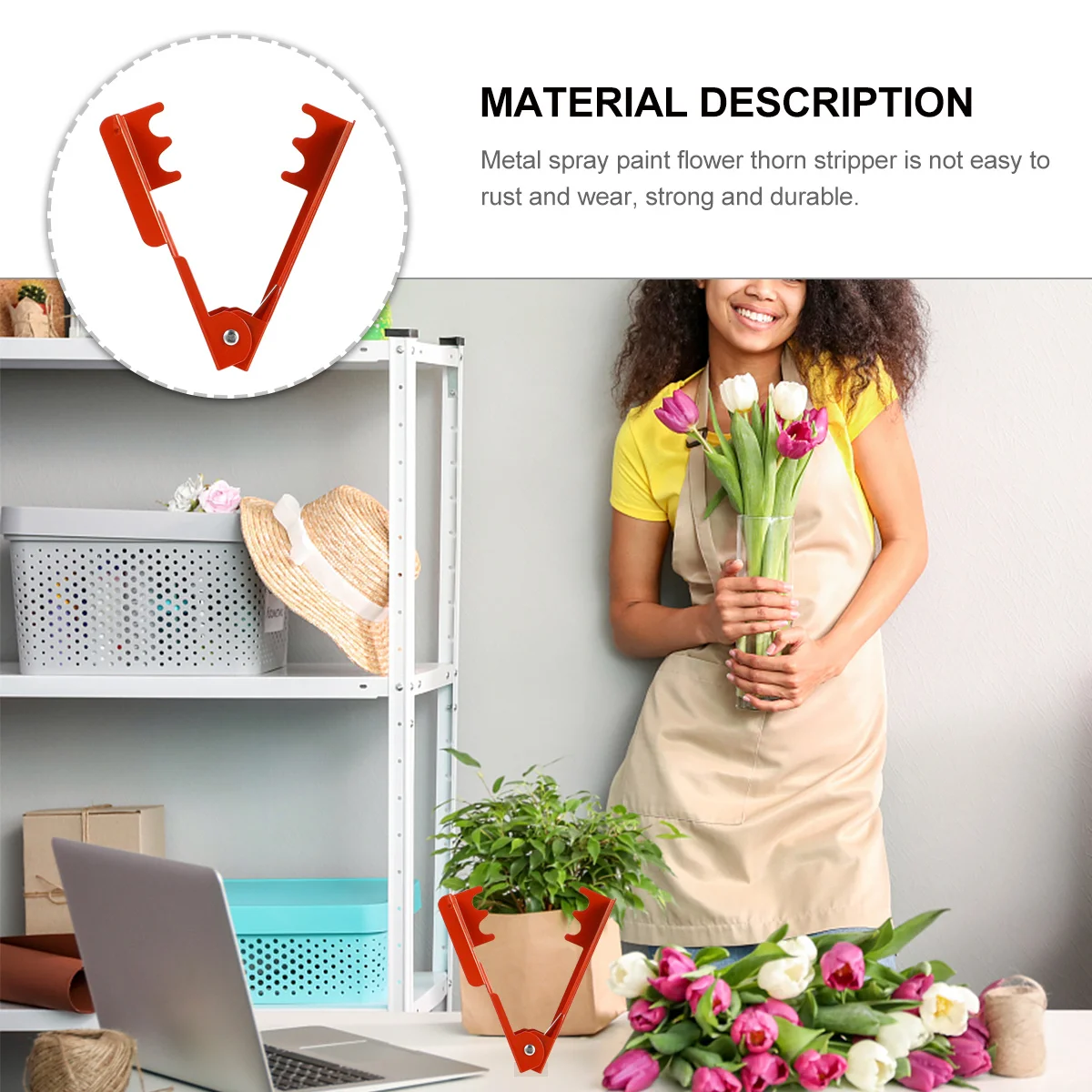 

2Pcs Rose Thorn Stripper Metal Garden Tool with Spring Action for Easy Stem Cleaning and Leaf Removal Floral DIY Essential