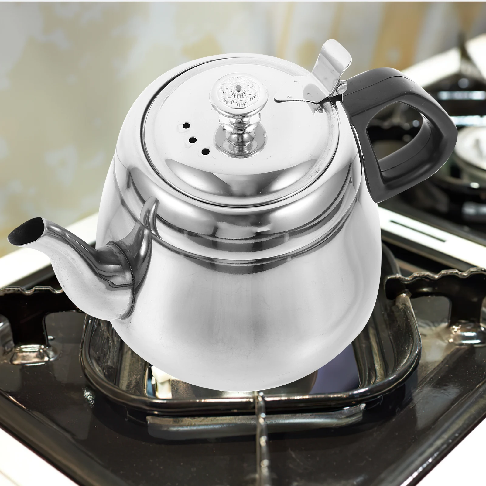 

Stainless Steel 1 5L Stainless Steel Tea Kettle Thickened Cool Handle Boiling Water Tea Kettle Stovetop Hot Water Heater Teapot