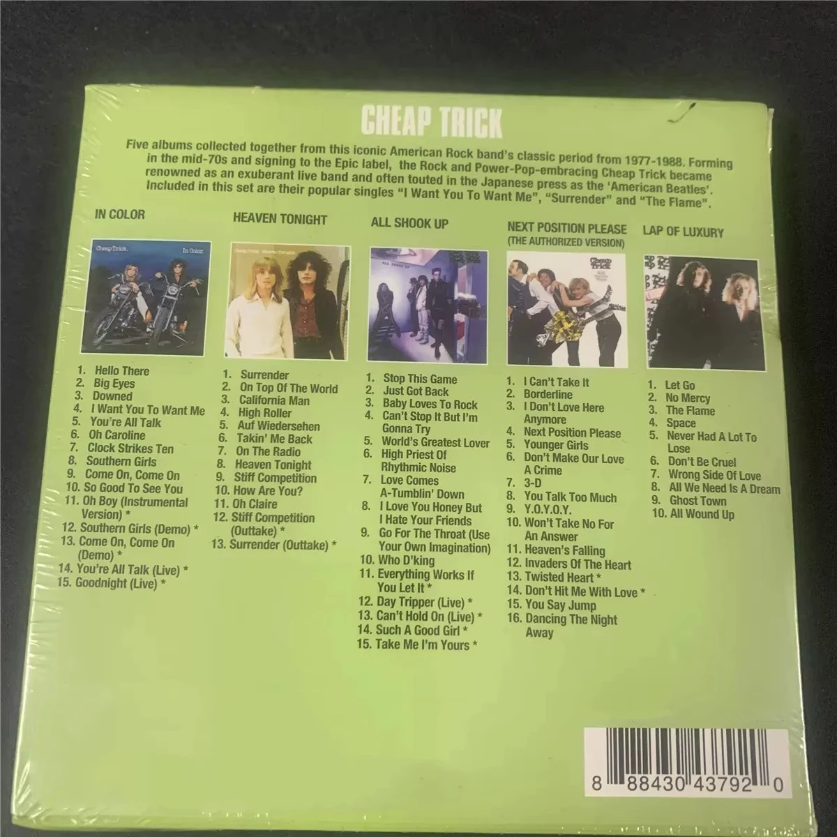 Rock Cheap Trick Daxx Nielsen Music CD Original Album Classics In Color	5pcs Music Record Cosplay Walkman Car Soundtracks Box