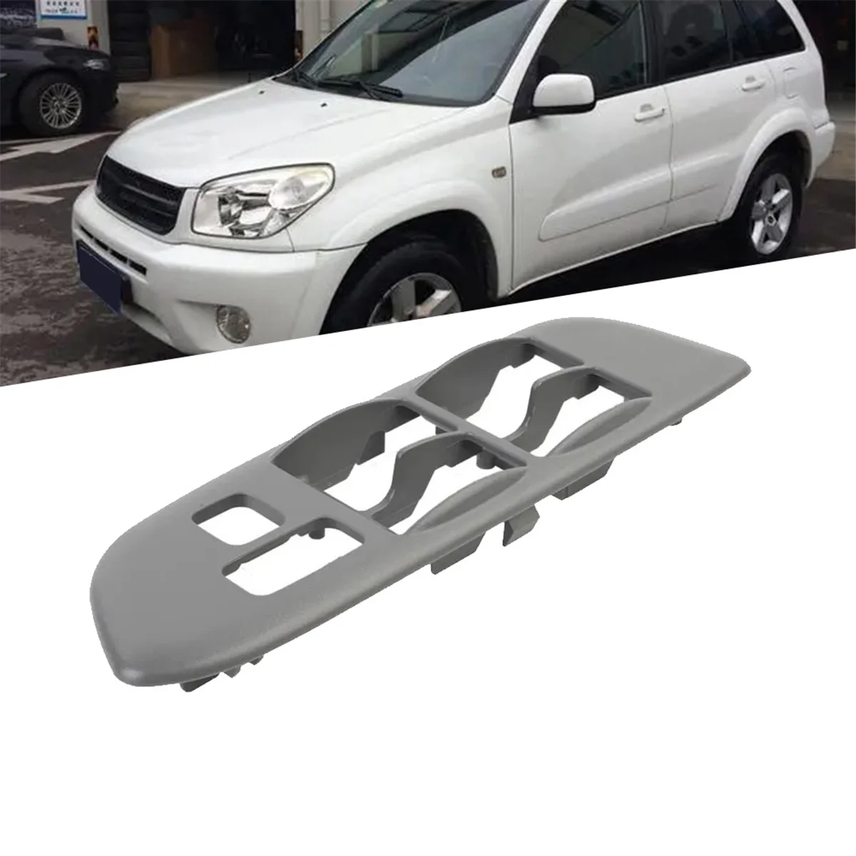 Left Front Armrest Upper Panel 74232-42080-B0 for Toyota RAV4 2001-2004 Window Lift Switch Bezel Trim Cover 7423242080