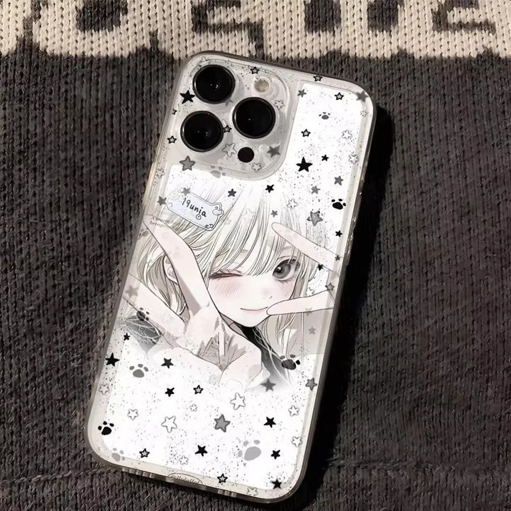 Kawaii Star Anime Girl Phone Case For Tecno Spark Go 30C 10 Camon 40 30 20 19 Pova 7 6 5 Pro itel Pro Plus 4G 5G Clear TPU Cover