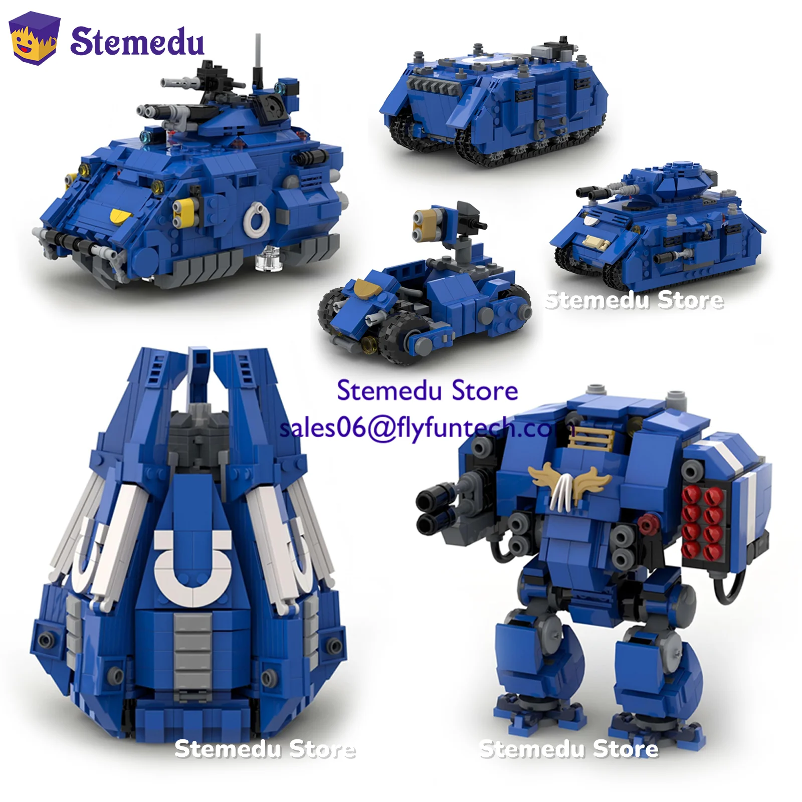 

MOC Building Blocks Hammer Battle Mecha Tank Troop Carrier Armored Vehicle Missile Launcher All-terrain Vehicle Toy Kids Gift