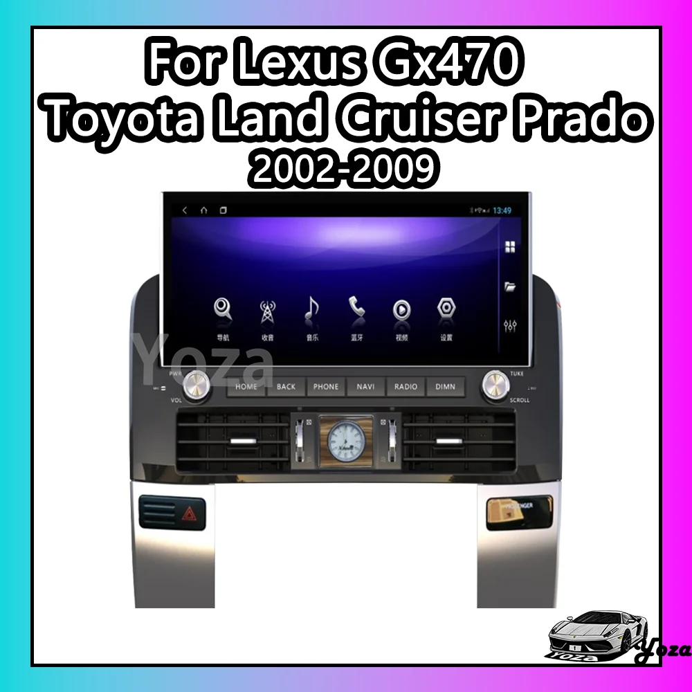 

Yoza Carplay Car Radio For Toyota Land Cruiser Prado Lexus Gx470 2002-2009 Android11 Touch Screen Multimedia Navigation Stereo