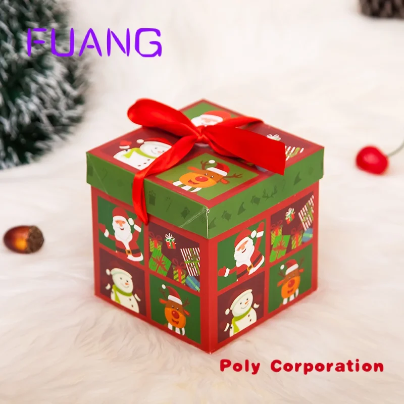 

Custom wholesale Sweet Boxes Packaging with Ribbon Custom Large Candy Eve Foldable Paper Christmas Box Chpacking box for small