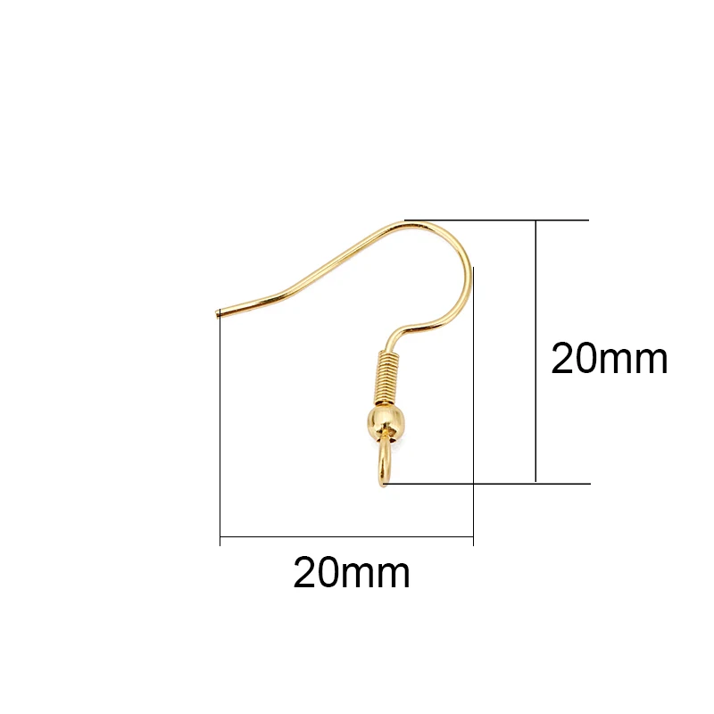 50pcs Stainless Steel Earrings Hooks Clasp Bulk Golden Color Anti Allergy Earring Making Earing Wire For Diy Jewelry Findings