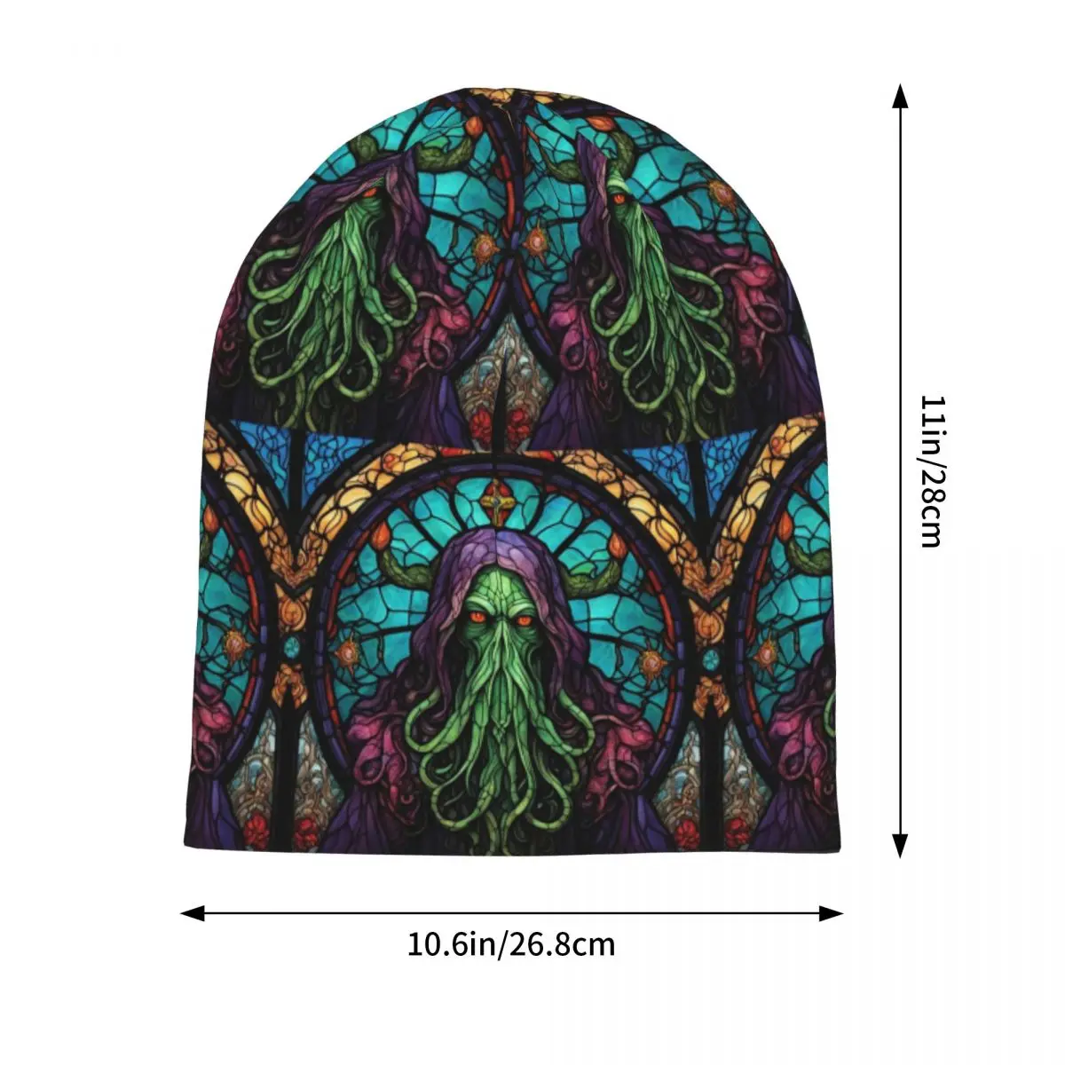 Cthulhu Stained Glass Tentacles Skullies Beanies Hats Warm Autumn Winter Outdoor Cap Knitted Bonnet Caps for Unisex Adult