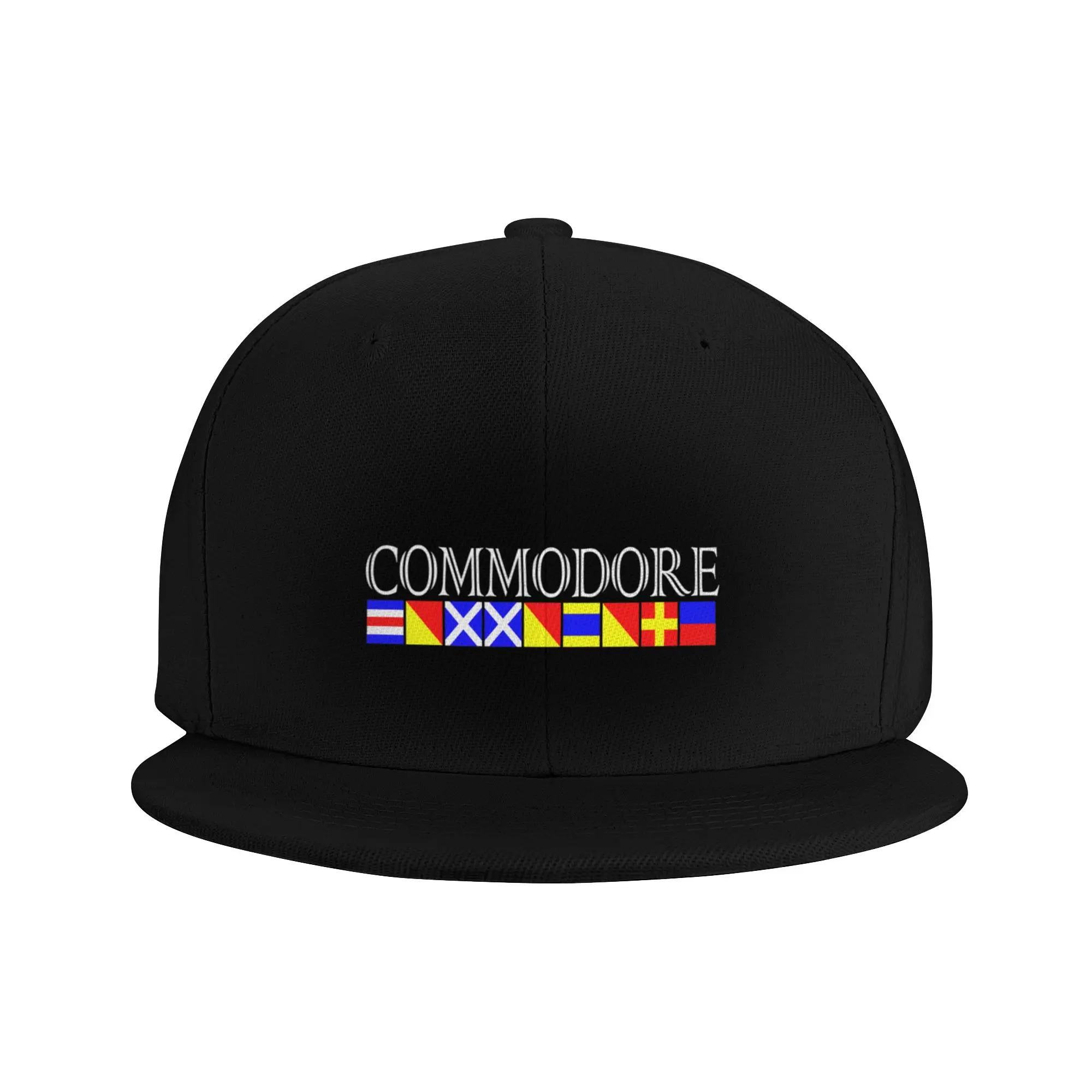 Fashion A Commodore Design Title in Nautical Signal Flags Flat Brim Sun Hat  Holiday Trips Sun Cap